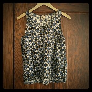 Blue sleeveless blouse